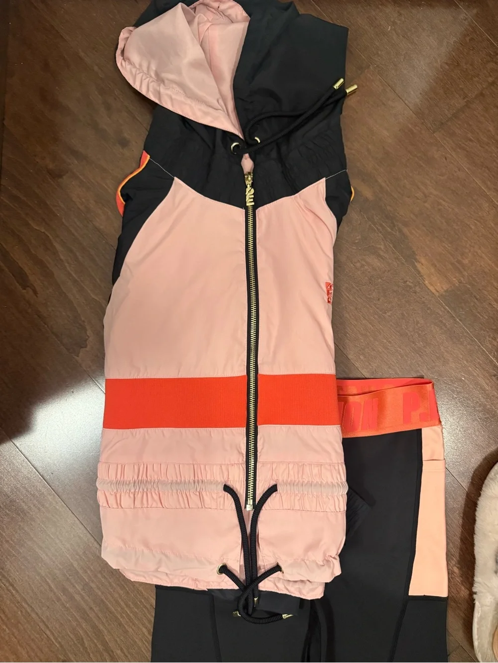 P.E Nation Pink, Black & Orange Kids Active One-Piece Set